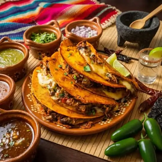 Quesabirria Balam con Costra de Queso y Consomé